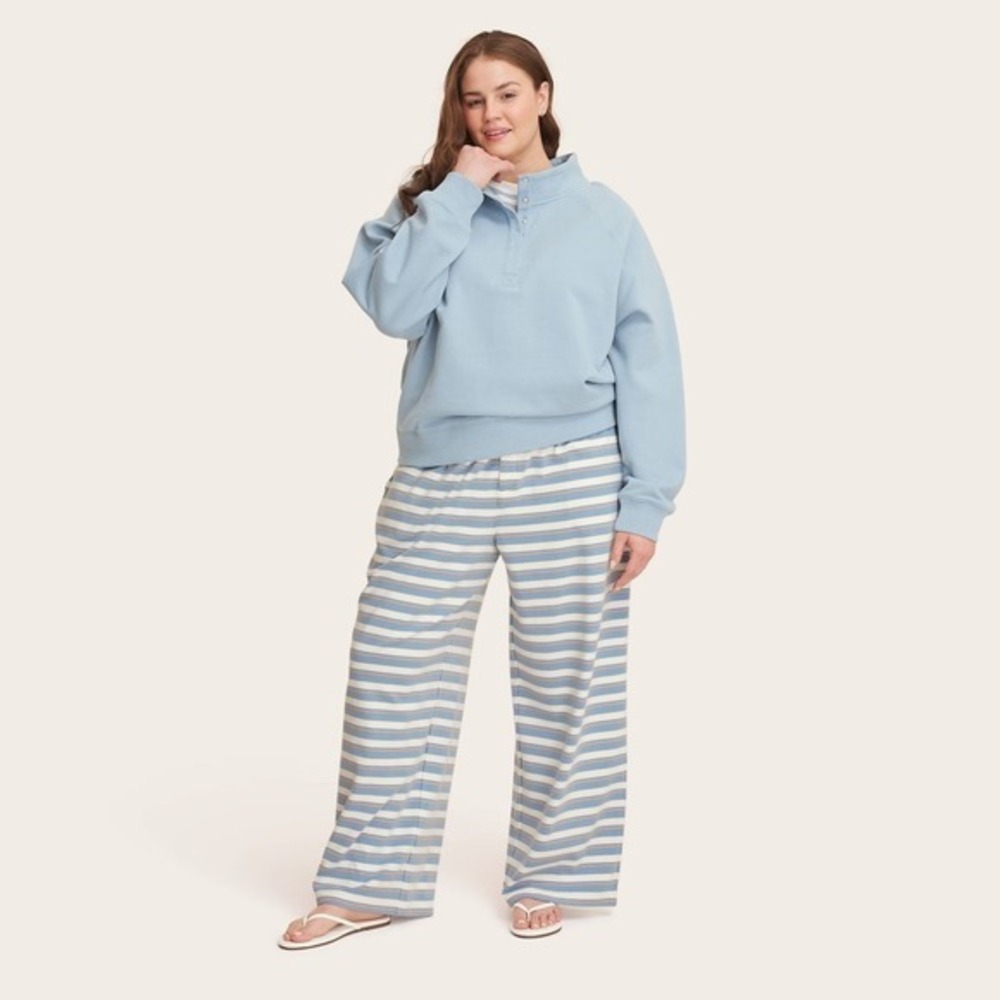 Parke Target Women Plus 3X Boxer Knit Sweatpants Blue/Orange Striped Sweat Pants
